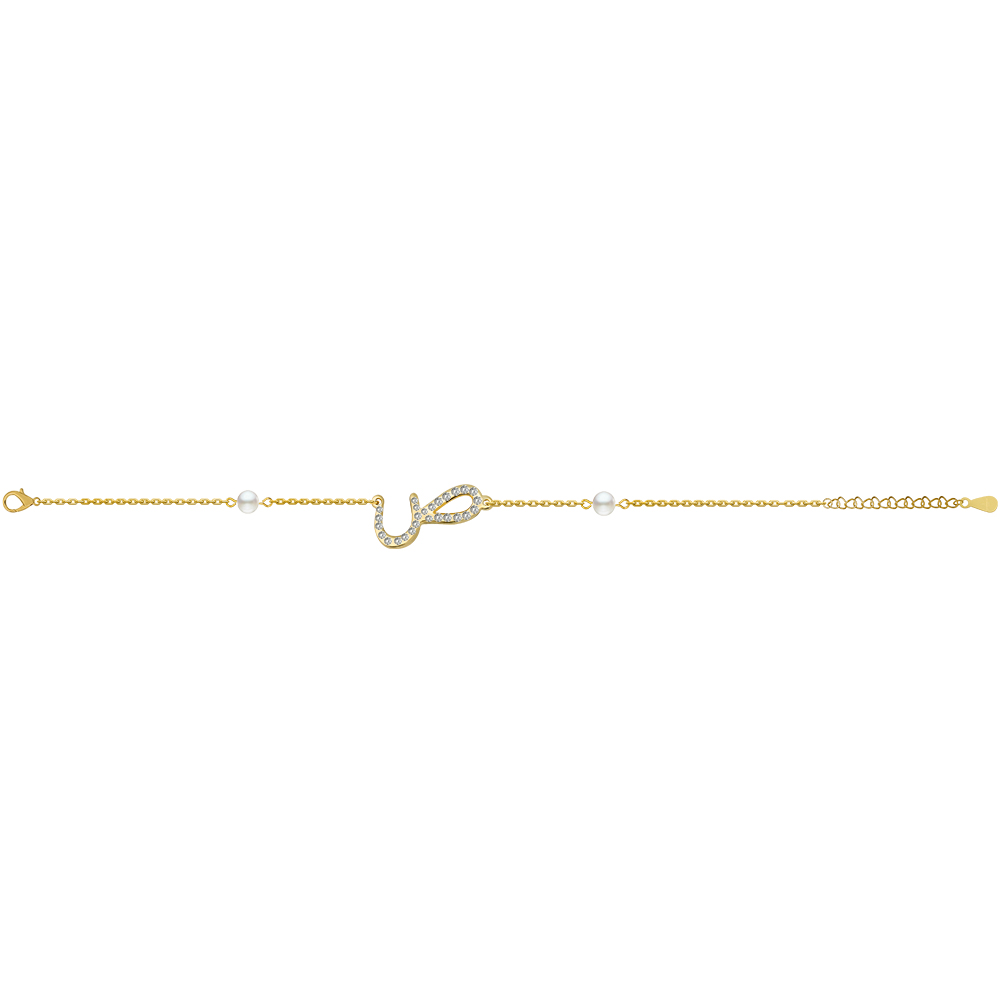 Picture of Juvenis "Øµ" Arabic Letter Zirconed Bracelet JLJ-MB0009CZ-G